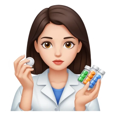 Beautiful brunette girl taking pills  sticker