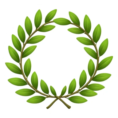 A stylized laurel wreath with thicker, cartoon-like leaves. sticker