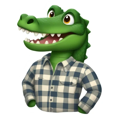 alligator wearing flannel sticker
