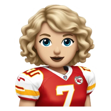 Taylor swift wearing a Kansas City chiefs jersey, in the number 87 sticker