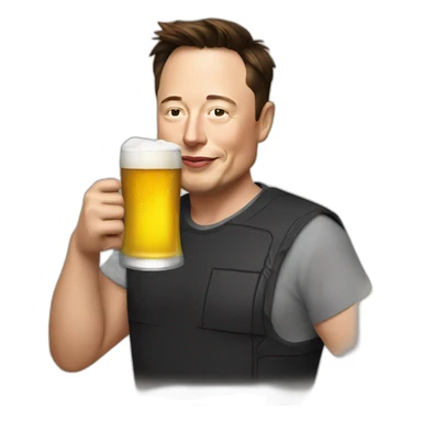 Elon musk drinking beer sticker