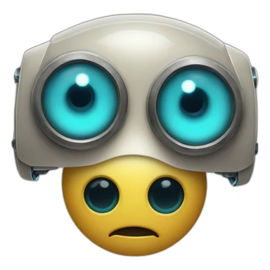 3-eyed kind and caring robot sticker