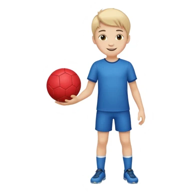 Boy with a ball in his hand full body sticker