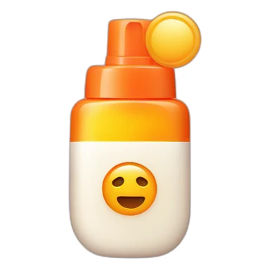 Sunscreen with a sunburn  sticker