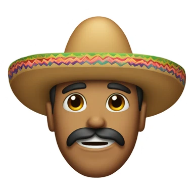 Mexican with sombrero and mustache   sticker