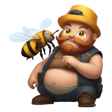 gragas from league of legends holding a bee sticker