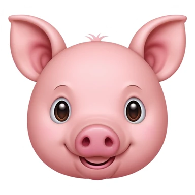 Round pig with long ears  sticker