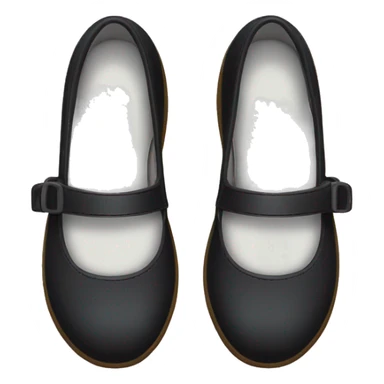 Pair of Black Mary Jane’s flat schoolgirl shoes sticker