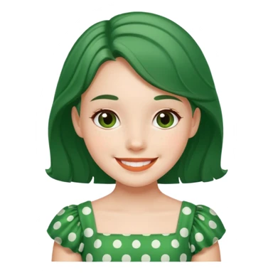 polka dots girl green sticker
