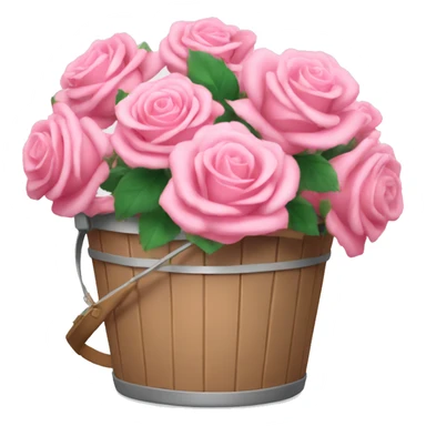 Pink roses bucket  sticker