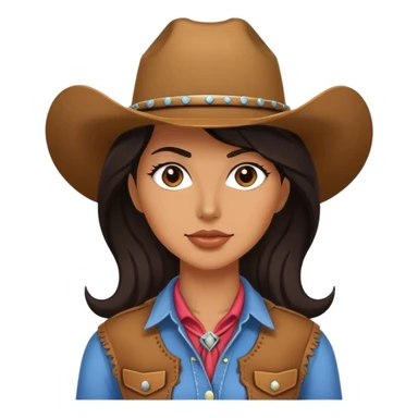 A cowgirl with dark hair  sticker