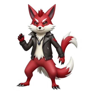 Shiny Red Anthro furry Zangoose-Obstagoon-Hybrid (full body) sticker