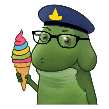 Icecream with glasses sticker