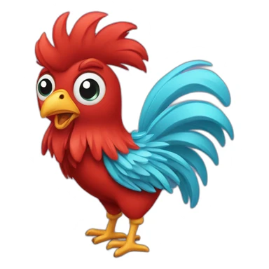 cute red rooster futbol sticker