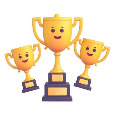 3 trophy emoji holding a trophy sticker