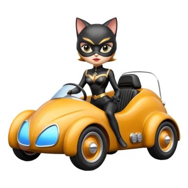 Hot rod Cat Woman’s retro futuristic Catmobile twin seat rc car  sticker