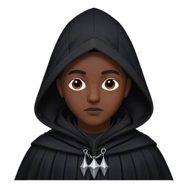 Pointy black hood, black cloak sticker