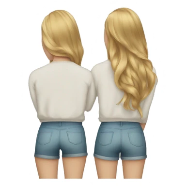 two white girls with their back turned sticker