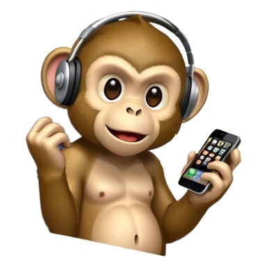 Monkey playing loud music on the train sticker