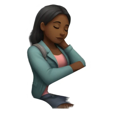 Girl sleeping on bus  sticker