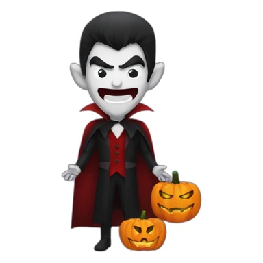 dracula with a jack-o-lantern sticker