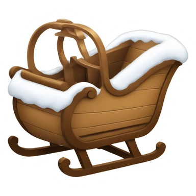 sleigh colored light brown with snow on it  sticker