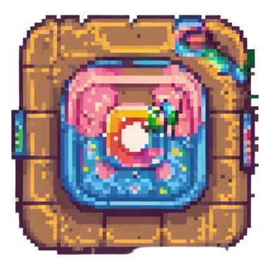 Instagram logo, pixel art style, retro, colorful sticker