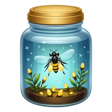 crystal jar full of fireflies sticker