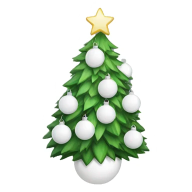 Christmas tree white baubles sticker