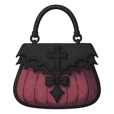 pink and black gothic purse sticker