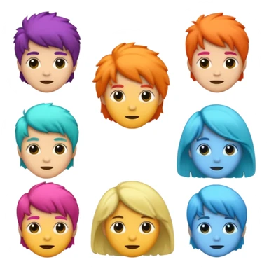 cabeza con pelo con diferentes colores sticker