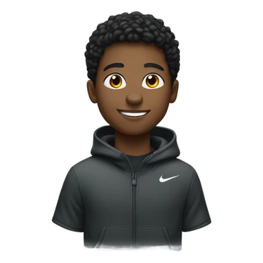 Black boy smiling in a Nike tech sticker