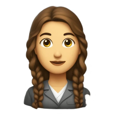 Thayrigalicia mujer conferencista pielmarron Cabellolargolisonegroflequillo sticker