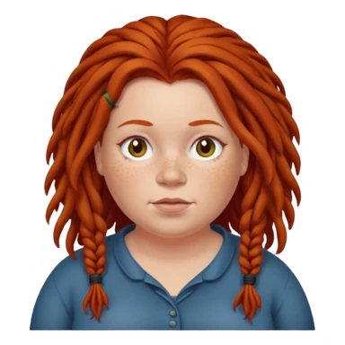 fat redhead woman with dreadlocked hair sticker