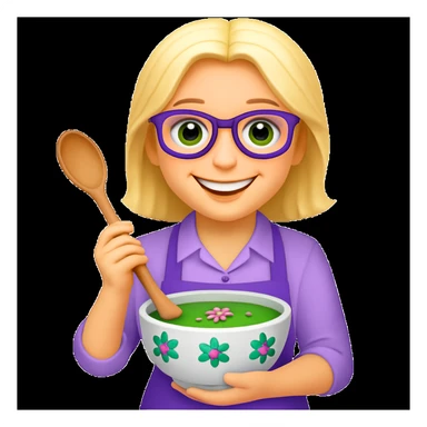 Make her smiling, keep all other features the same in emoji style sticker