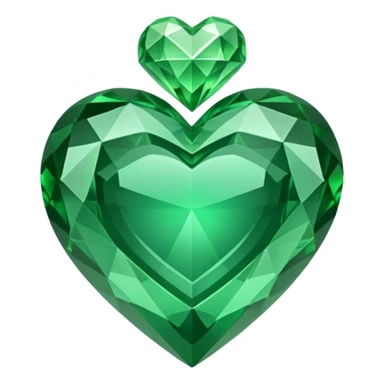 green crystal heart sticker