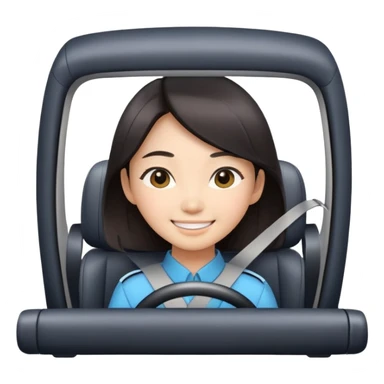 asian girl driving  sticker