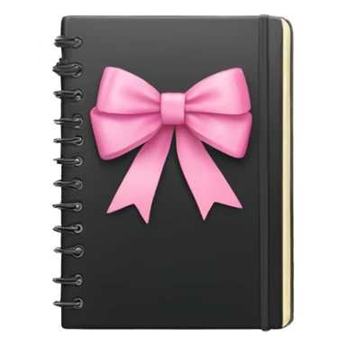 black notebook with pink bow on it sticker