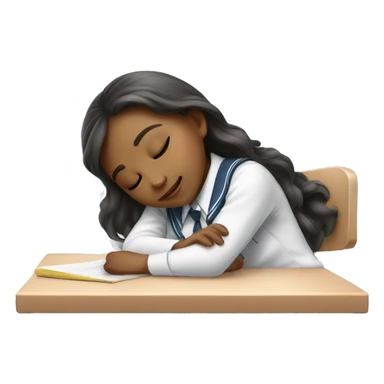 angelic school girl sleeping on desk in uniform sticker