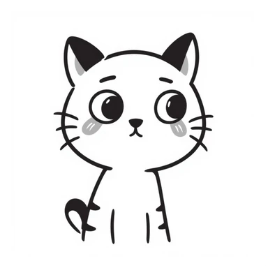 a cat crying cat crying, hand drawn doodle style sticker