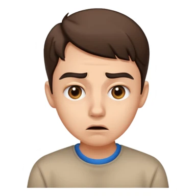 make an emoji of a (young person it has to be like very very confused, disgusted, make the eyebrows very expressive, make the face like he was asking a quiesfion and not getting the answer he wants  sticker