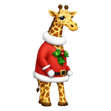 Giraffe with Santa clothes  sticker