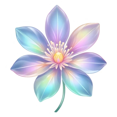 Pastel iridescent transparent luminescent flower sticker