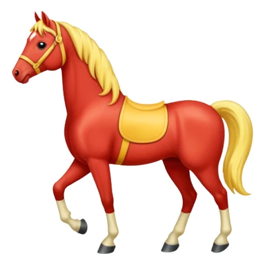 Cavalo vermelho e amarelo pastel sticker