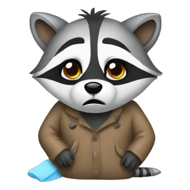 Sick raccoon with a flu  sticker
