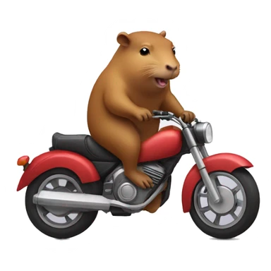 Capybara riding the motorcycle  sticker