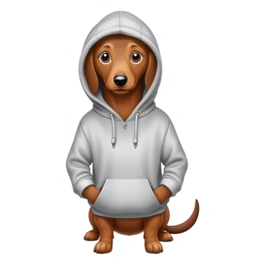 Sausage dog with a hoodie sticker