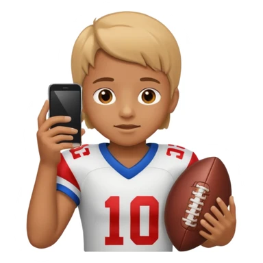 A child holds a phone in his hands and plays football at the same time sticker