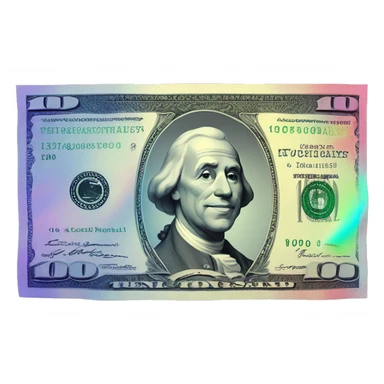 Holographic 100 dollar bill sticker