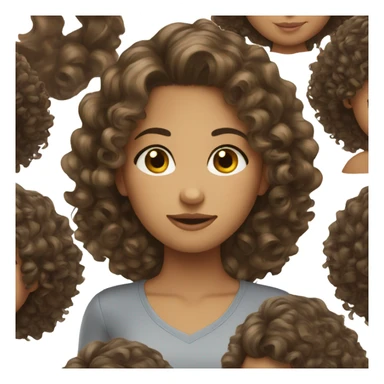 Brunette girl why curly hair sticker